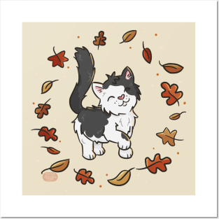 Fall Cat Posters and Art